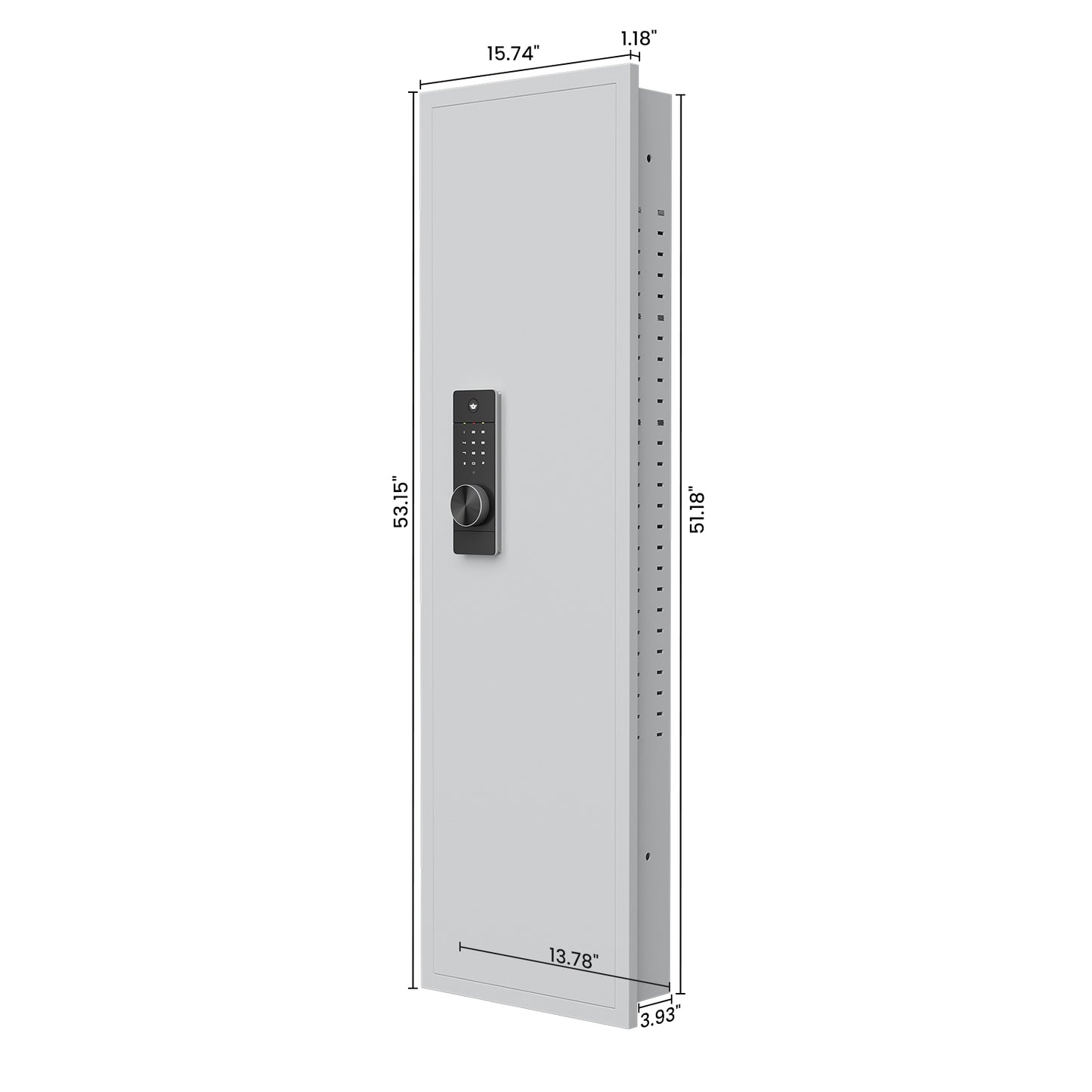 SLATE Wall Gun Safe, Hidden Mounted Between Studs, White