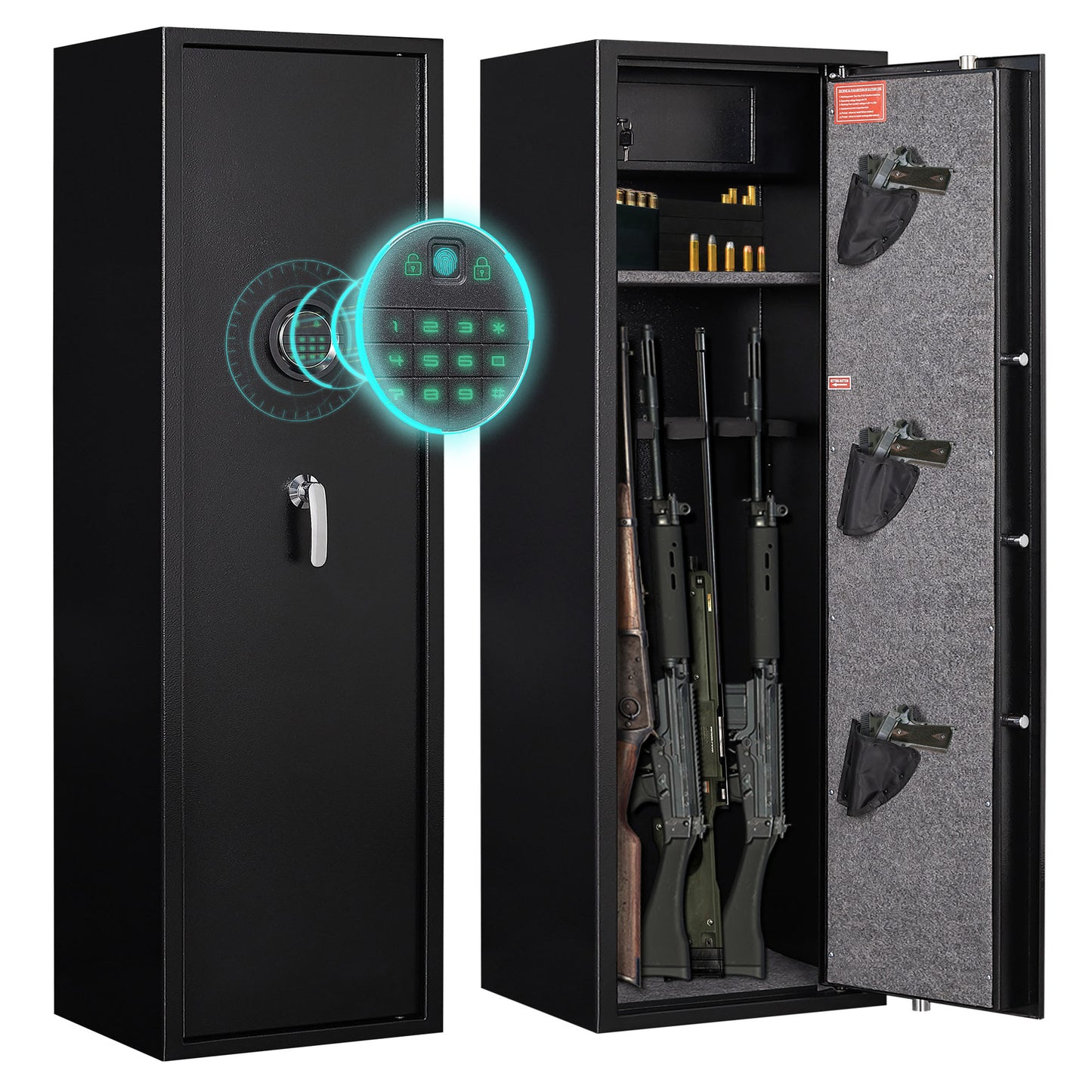 GRANITE Biometric Rifle Safe, Holds 4-5 Long Guns