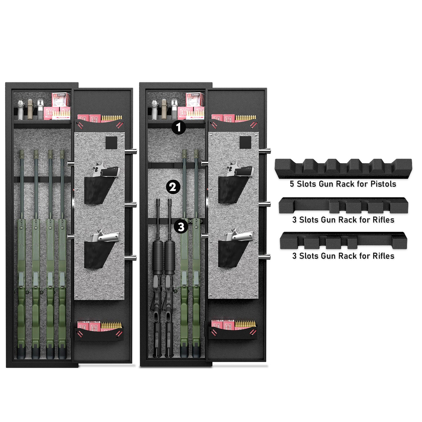 GRANITE Biometric Rifle Safe, Holds Up To 4 Long Guns
