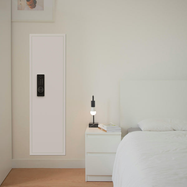 [PREORDER! Restock Date 06/18] SLATE Biometric Wall Gun Safe, Hidden Mounted Between Studs, White