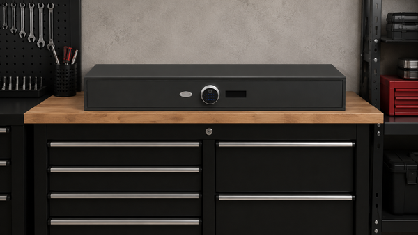 BEDROCK Underbed Gun Safe, Biometric Rifle Safe, Up to 2 Long Guns