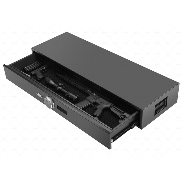 BEDROCK Underbed Gun Safe, Biometric Rifle Safe, Up to 2 Long Guns