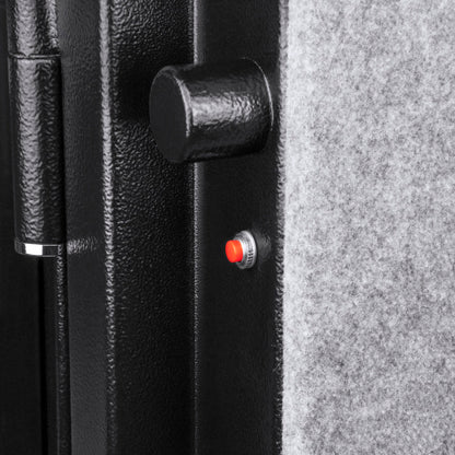 BASALT 45 Pro fireproof gun safe, close-up of the internal relocker peg and felt lining
