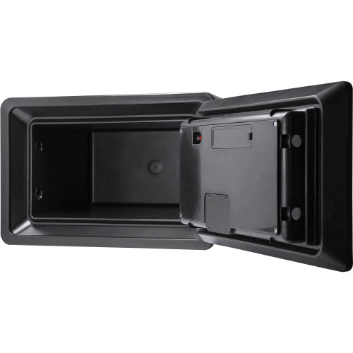 BASALT XS keypad fireproof safe box, open with the door swung wide, showing the sealed steel body