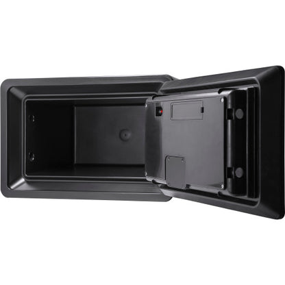 BASALT XS keypad fireproof safe box, open with the door swung wide, showing the sealed steel body