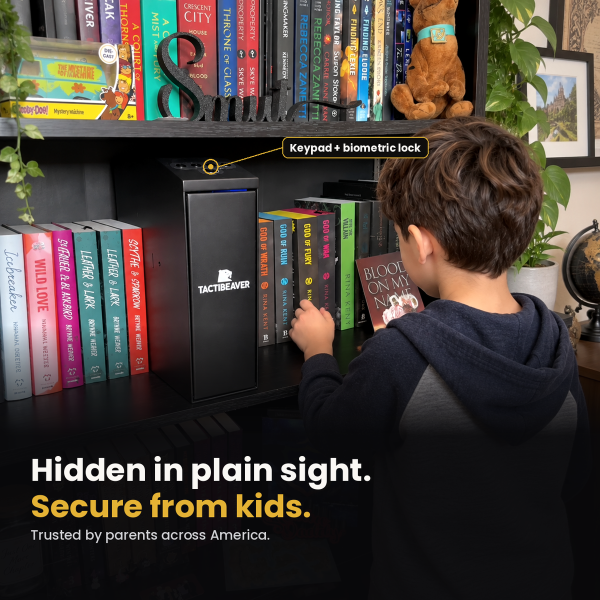 FLINT Biometric Bedside Handgun Safe, Hidden Mounted