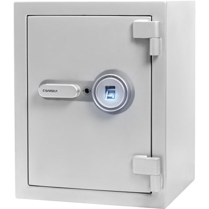 GLACIER Biometric fireproof safe, medium, closed, front three-quarter view from the right