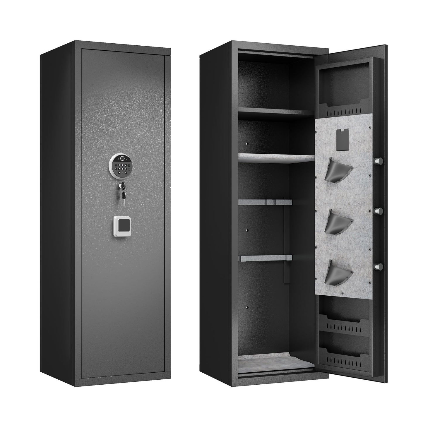 GRANITE Biometric Rifle Safe, Fingerprint Access, Holds 5 Long Guns + 3 Pistols