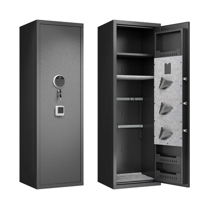 GRANITE Biometric Rifle Safe, Fingerprint Access, Holds 5 Long Guns + 3 Pistols