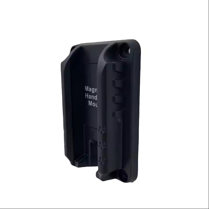 Magnetic handgun mount gun magnet holder, right side three-quarter view showing the mount profile