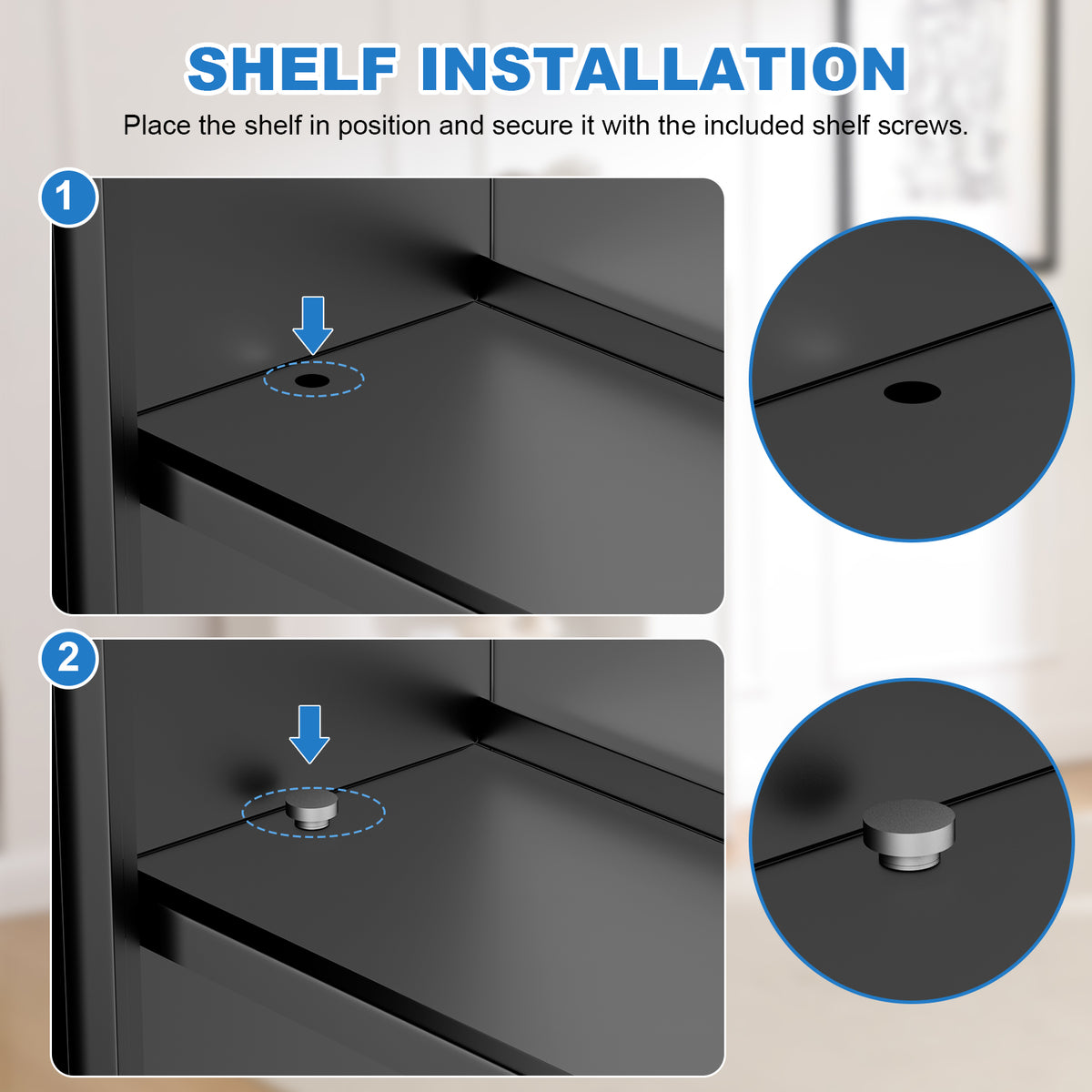 SLATE M in-wall gun safe in black, how to install the removable shelves