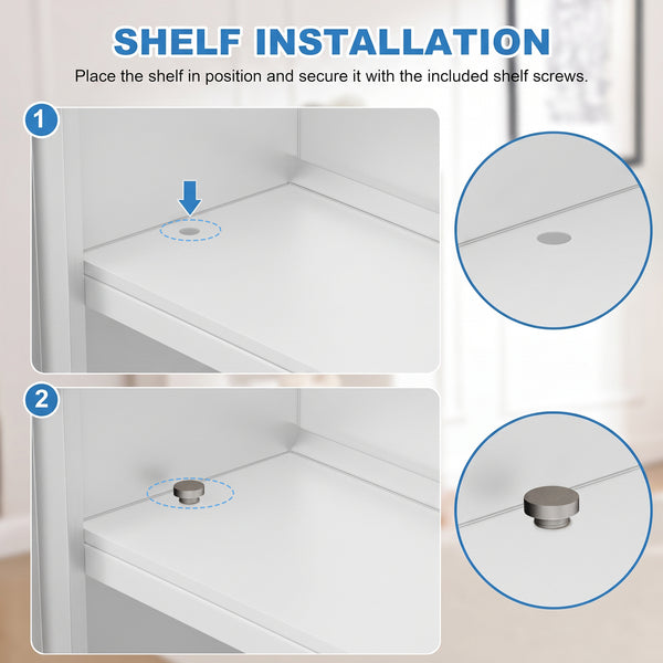 SLATE M in-wall gun safe in white, how to install the removable shelves